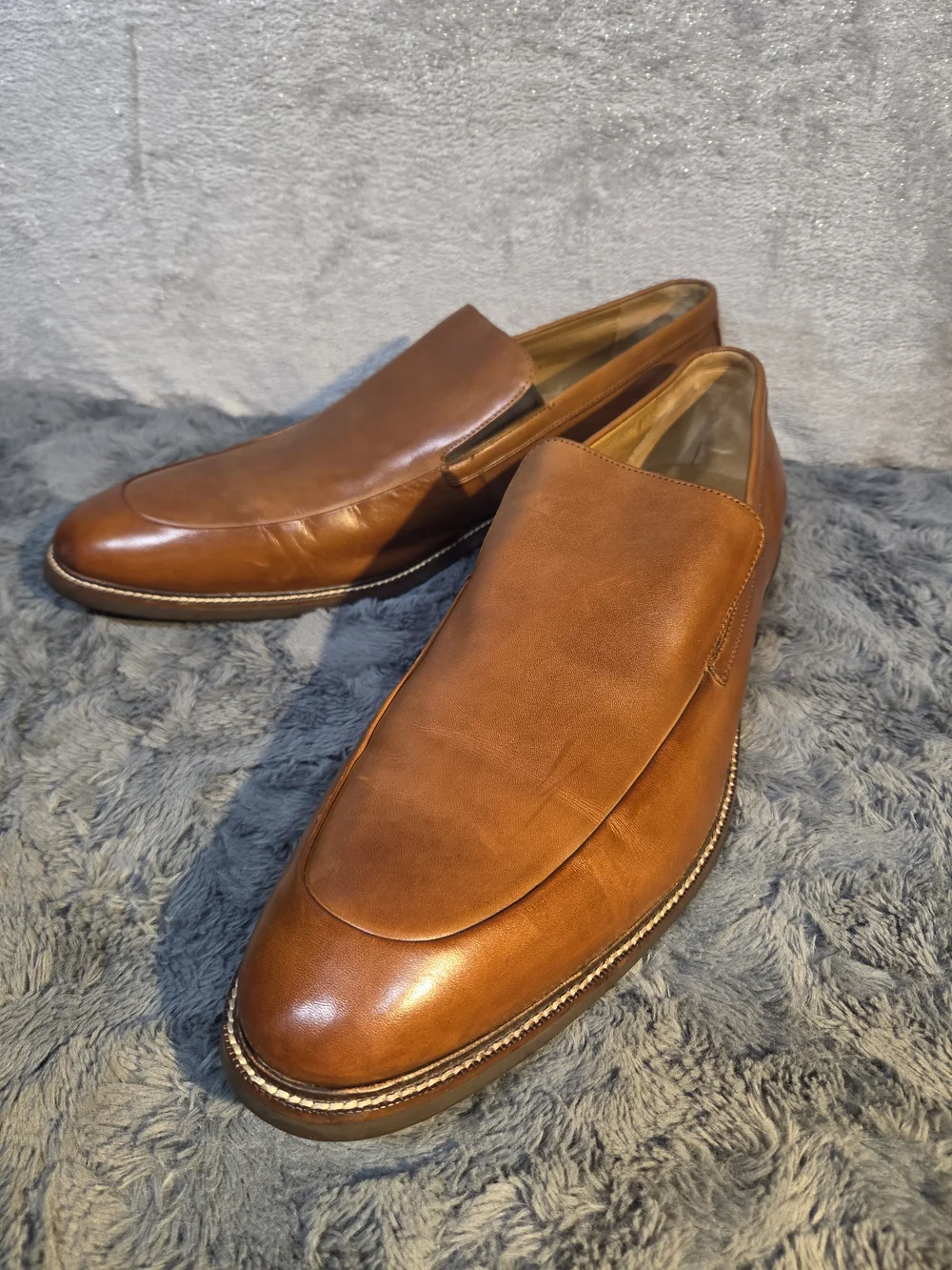 Cole Haan Men's Cognac Leather Slip-On Loafers